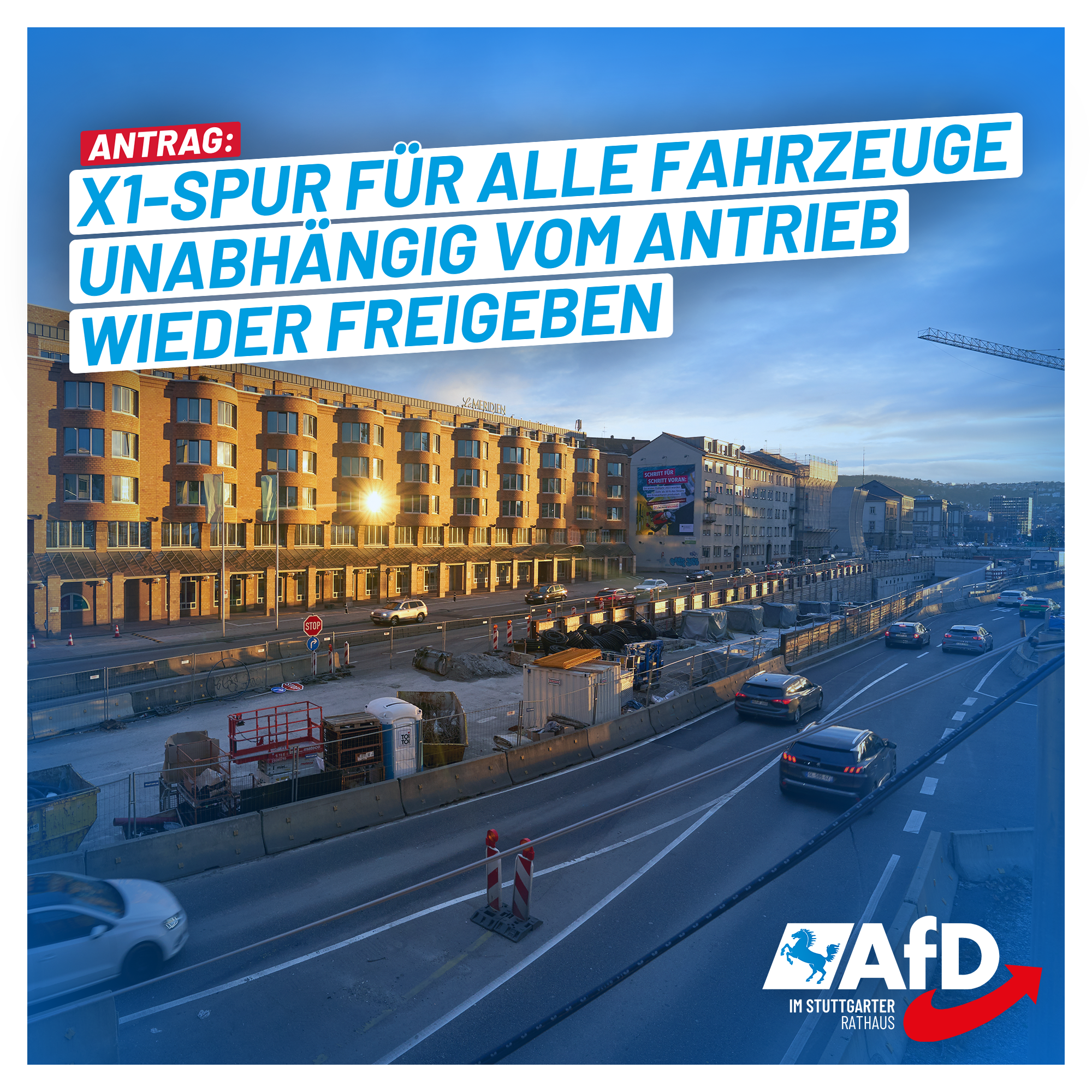 Antrag: Frühere X1-Spur für alle Fahrzeuge unabhängig vom Antrieb wieder freigeben