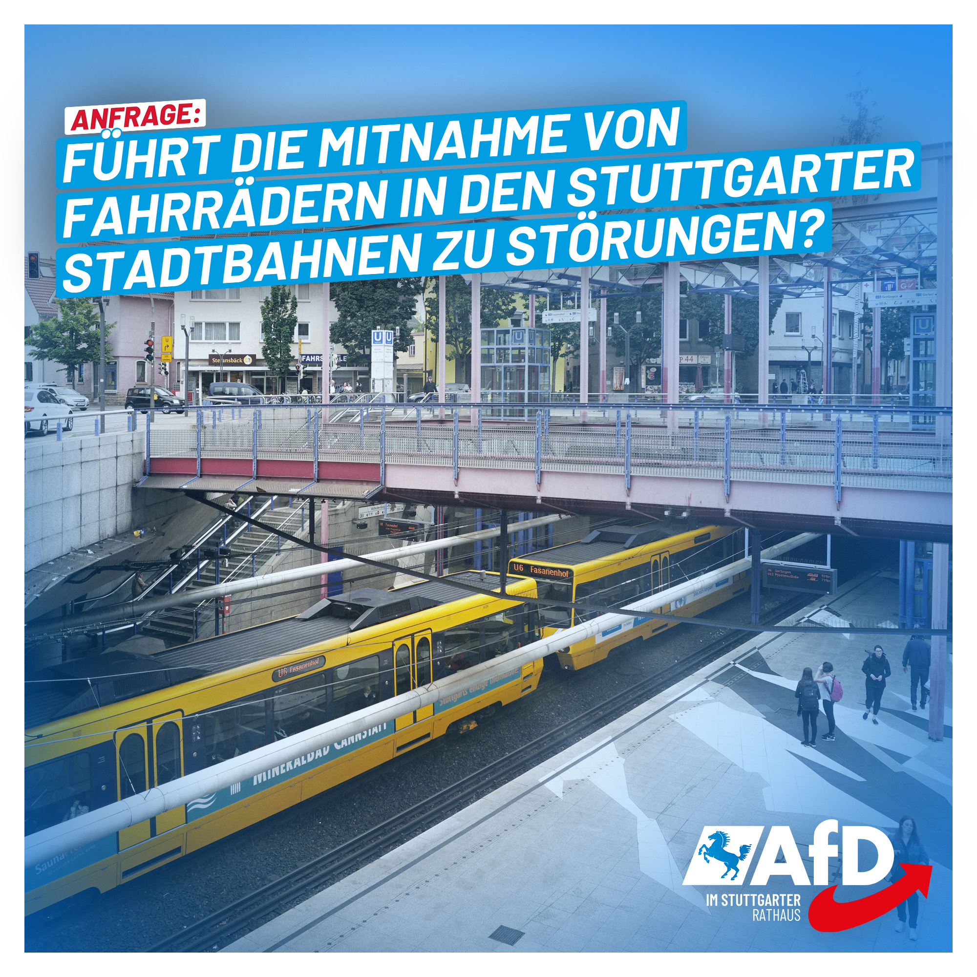 Anfrage: Führt die Mitnahme von Fahrrädern in den Stuttgarter Stadtbahnen zu Störungen?