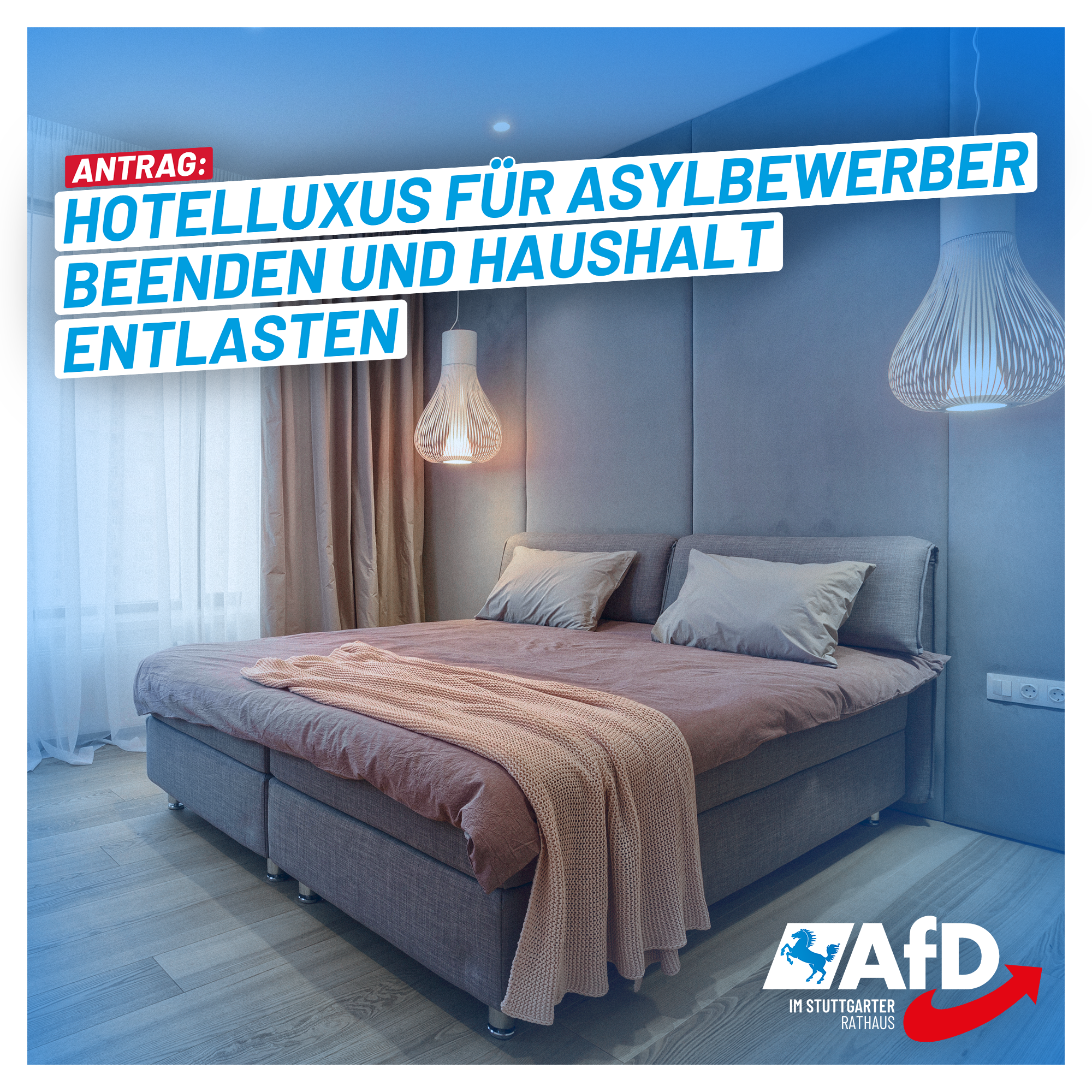 Antrag: Hotelluxus für Asylbewerber beenden und Haushalt entlasten