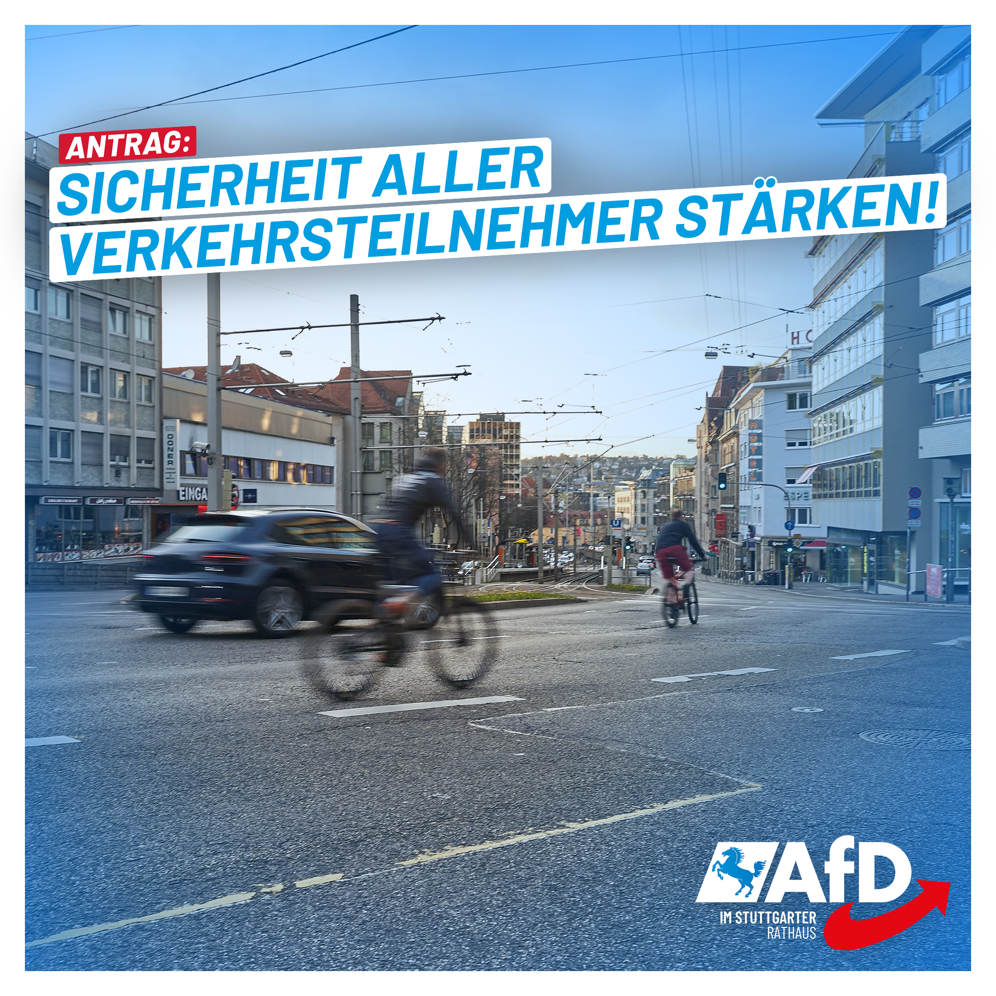 Antrag: Radwege nicht auf Hauptstraßen – welche Möglichkeiten wurden bisher genutzt? Sicherheit aller Verkehrsteilnehmer stärken!